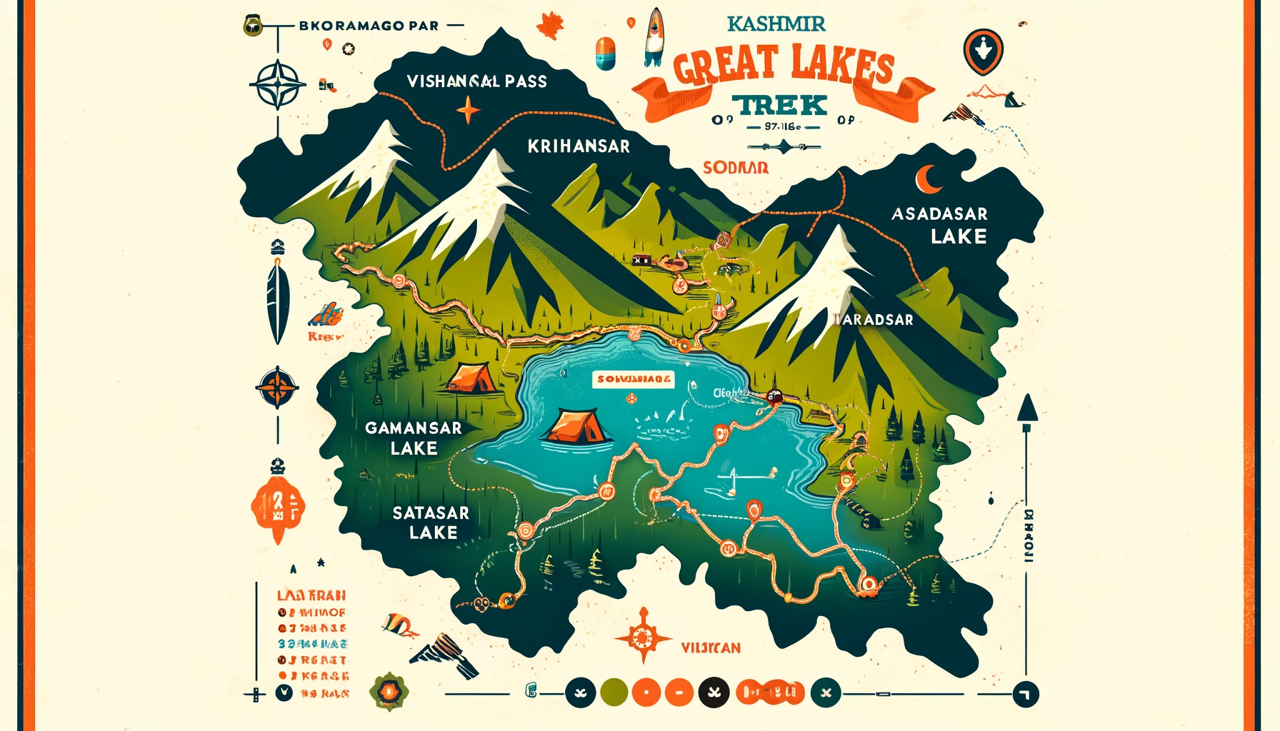 Kashmir Great Lakes Trek Map: Your Ultimate Guide - kgltrek.com